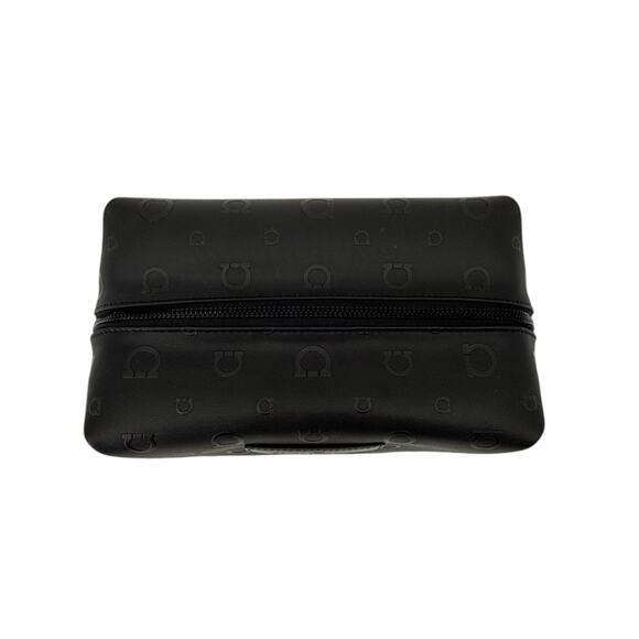 SALVATORE FERRAGAMO Gancini Embossed Toiletry Dopp Kit Bag in Black - Picture 8 of 13
